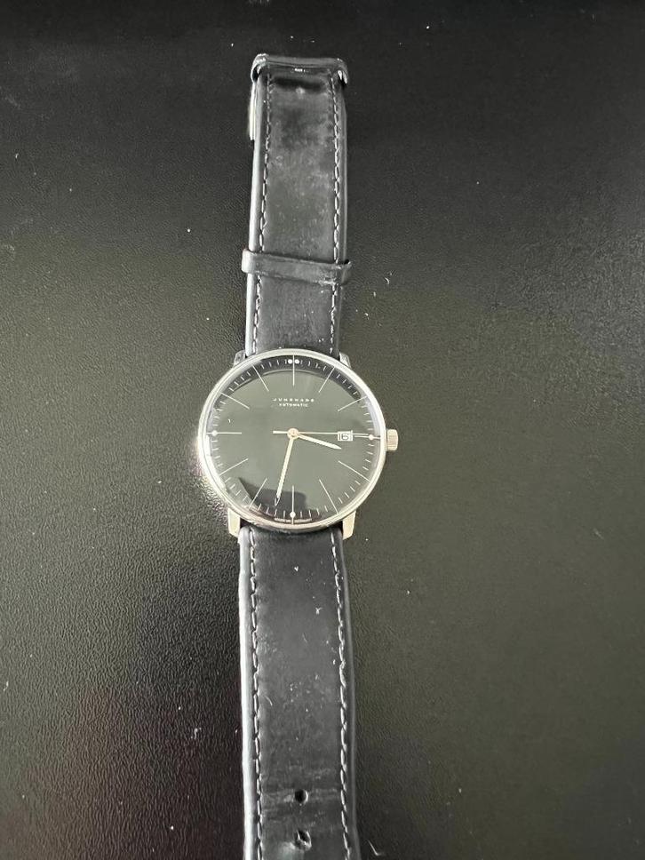 Junghans Max Bill 27/4701.02, Sieraden, Tassen en Uiterlijk, Horloges | Heren, Gebruikt, Polshorloge, Overige merken, Leer, Ophalen of Verzenden