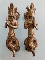 Koppel bronzen Naag Kanya/snake ladies deurgrepen., Antiek en Kunst, Ophalen of Verzenden