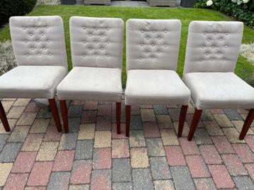 Eetkamer stoelen zand met kersen hout pootje beschikbaar voor biedingen