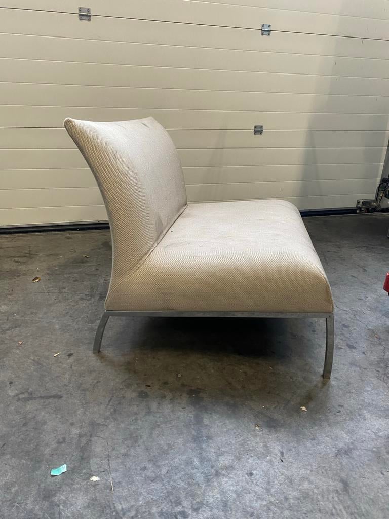 Stijlvolle Loveseat met Verchroomde Poten, Ophalen, Gebruikt, 75 tot 100 cm
