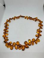 Prachtige vintage amber / barnsteen ketting met insecten, Ophalen of Verzenden, Zilver, Ketting, Met edelsteen