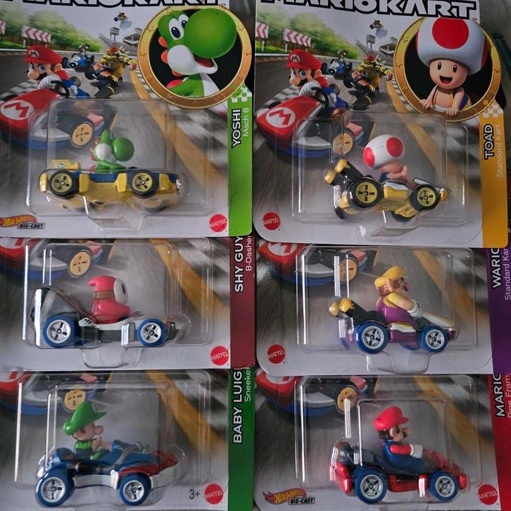 Mario Kart Hot Wheels - Set van 6!, Kinderen en Baby's, Speelgoed | Overig, Nieuw, Jongen of Meisje, Ophalen of Verzenden