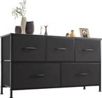 Kast Commode 5 laden van stof Zwart Nieuw, Ophalen of Verzenden, Nieuw, 25 tot 50 cm, Met lade(s)