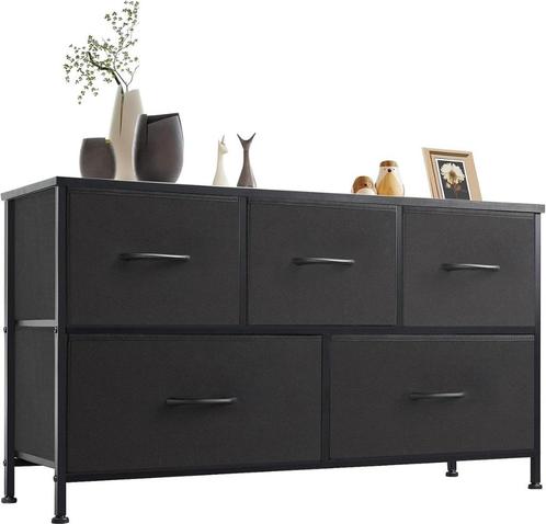 Kast Commode 5 laden van stof Zwart Nieuw, Huis en Inrichting, Kasten | Dressoirs, Nieuw, 25 tot 50 cm, Met lade(s), Ophalen of Verzenden