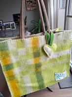 Wollen vintage groentinten dekentas - (groot formaat), Sieraden, Tassen en Uiterlijk, Tassen | Damestassen, Ophalen of Verzenden