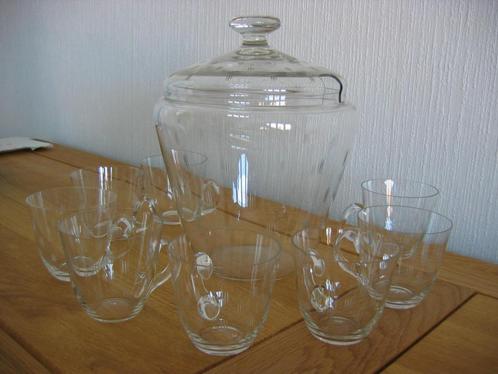 Prachtig oude bowlset geslepen glas, Antiek en Kunst, Antiek | Glas en Kristal, Ophalen of Verzenden