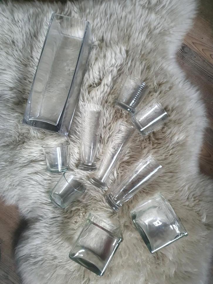 Nieuwe vazen, glaswerk, waxinelichtjes 17 stuks, Verzamelen, Glas en Borrelglaasjes, Nieuw, Ophalen
