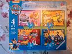 Paw patrol 4 puzzels, Ophalen of Verzenden, 10 tot 50 stukjes, Zo goed als nieuw