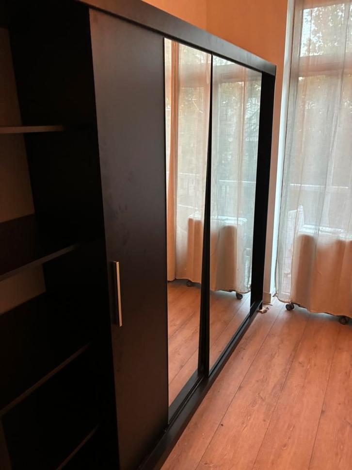 Meubella kledingkast met spiegel zwart, Huis en Inrichting, Kasten | Kledingkasten, Gebruikt, 150 tot 200 cm, 200 cm of meer, 50 tot 75 cm