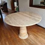 Travertin Eettafel Rond Massief, Huis en Inrichting, Ophalen, Rond, Zo goed als nieuw, Vijf personen of meer