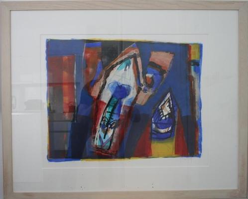 Geert Vrijdag - monotype - uniek / eenmalige afdruk, Antiek en Kunst, Kunst | Litho's en Zeefdrukken, Ophalen of Verzenden