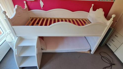 Meisjesbed met bureau en kastje, Kinderen en Baby's, Kinderkamer | Stapelbedden en Hoogslapers, Gebruikt, Hoogslaper, Ophalen