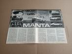 Test (uit oud tijdschrift) Opel Manta A (1971), Verzamelen, Auto's, Gebruikt, Verzenden