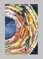 schilderij abstract modern op canvas zwart/multikleurenNR119, Ophalen of Verzenden