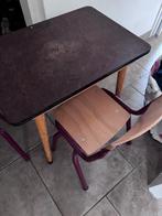 Retro Schooltafeltje + 2 stoeltjes, Ophalen, Gebruikt, Tafel(s) en Stoel(en)