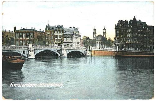 965173	Amsterdam	Blauwbrug	 	Niet gelopen, Verzamelen, Ansichtkaarten | Nederland, Ongelopen, Noord-Holland, Ophalen of Verzenden