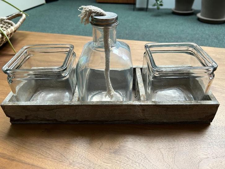 Kaarsenhouder, Huis en Inrichting, Woonaccessoires | Kandelaars en Kaarsen, Zo goed als nieuw, Kandelaar, Minder dan 25 cm, Hout