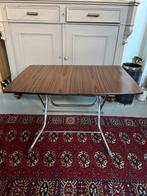 Vintage klaptafel, opklapbare formica bijzettafel België, Antiek en Kunst, Antiek | Meubels | Tafels, Ophalen of Verzenden