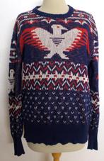 Aparte blauw/rood trui met adelaar! L, Verzenden, Zo goed als nieuw, Maat 42/44 (L), Blauw