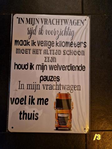 Metalen Wandbord Vrachtwagen - 30x20cm beschikbaar voor biedingen