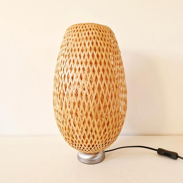 Ikea Böja lamp bamboe lamp tafellamp, Huis en Inrichting, Lampen | Tafellampen, Gebruikt, Minder dan 50 cm, Overige materialen