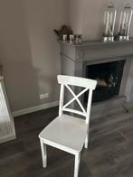 4 Ikea witte houten stoelen, Ophalen, Gebruikt, Wit, Vier