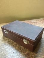 Retro Heren Beautycase. Bruin Skaileder, Binnenkant Linnen, Ophalen of Verzenden, Zo goed als nieuw, Bruin