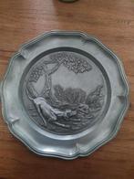 Tinnen Wandbord Jachttafereel, Antiek en Kunst, Antiek | Tin, Ophalen of Verzenden