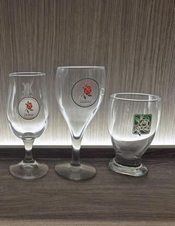 De Roos bierglazen 3x beschikbaar voor biedingen