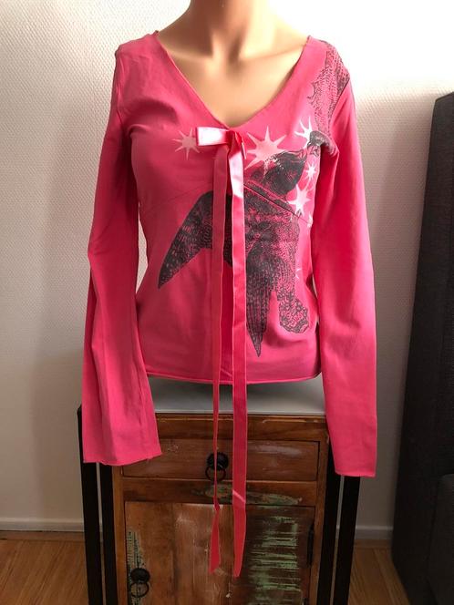 Dept top roze vogel maat M linten zgan lange mouw, Kleding | Dames, Tops, Zo goed als nieuw, Maat 38/40 (M), Roze, Lange mouw