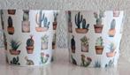 Twee Bloempotten met Cactus opdrukken, Tuin en Terras, Bloempotten, Rond, Ophalen of Verzenden, Aardewerk, Minder dan 40 cm