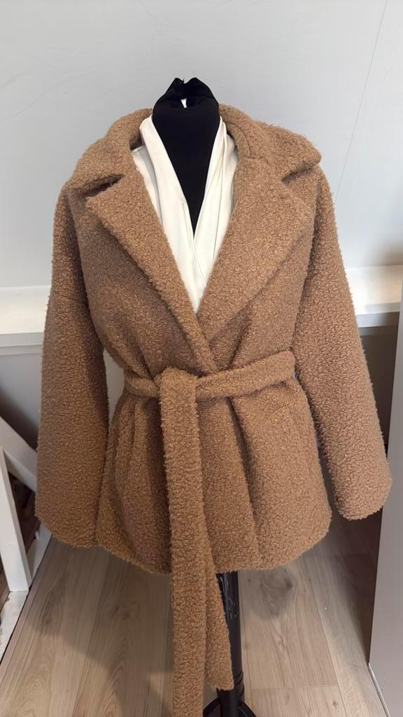 Ibana teddy mantel faux fur m, Kleding | Dames, Jassen | Winter, Zo goed als nieuw, Maat 36 (S), Zwart, Ophalen of Verzenden