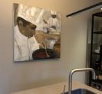 Schilderij koks in actie, Ophalen