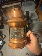 Antieke koperen scheepslantaarn – gemerkt DHR – ca. 1900, Verzamelen, Scheepvaart, Ophalen of Verzenden, Gebruikt, Motorboot of Zeilboot