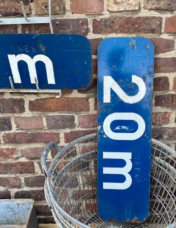Brocante oud stoer ijzeren bord 20 M beschikbaar voor biedingen