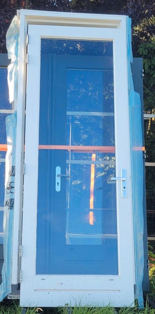 Hardhouten buitendeur inclusief kozijn, Doe-het-zelf en Verbouw, Deuren en Horren, Gebruikt, Buitendeur, 215 cm of meer, 100 tot 120 cm