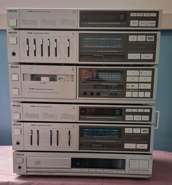 Philips stereo toren componenten, Audio, Tv en Foto, Stereo-sets, Zo goed als nieuw, Cassettedeck, Philips, Ophalen