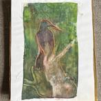 Schilderij Vogel, Ophalen of Verzenden, Minder dan 50 cm, Schilderij, Minder dan 50 cm