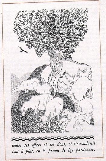 A79-10 Prent Jean Dulac - Reclame Amours de Daphnis et Chloe, Antiek en Kunst, Kunst | Litho's en Zeefdrukken, Ophalen of Verzenden