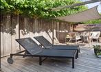 2 Ligstoelen, aluminium, verstelbaar, compleet met kussens, Tuin en Terras, Ophalen, Zo goed als nieuw, Aluminium, Verstelbaar
