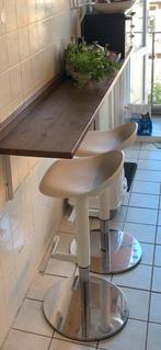 2 IKEA Janinge barkrukken, witte zitting, Huis en Inrichting, Barkrukken, 2 krukken, Ophalen, Zo goed als nieuw, 60 tot 90 cm