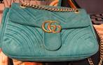 Gucci Blue Velvet GG Marmont Crossbody/schouder Bag, Sieraden, Tassen en Uiterlijk, Tassen | Damestassen, Ophalen, Gebruikt, Blauw
