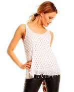 Dubbellaags top, kleur: wit,  1 maat (36/40) (nieuw), Kleding | Dames, Tops, Maat 38/40 (M), Wit, Nieuw, Zonder mouw
