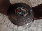 brede leren riem van joop met brons gesp met half edelsteen, Echt leder, 90 tot 100 cm, Ophalen of Verzenden, Gedragen