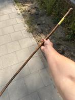 Houten Wandelstok met Koperen Voetstuk, Ophalen of Verzenden