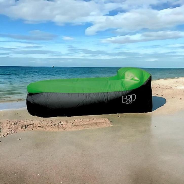 BRD Outdoor | Groen Lounge Air Bed Lucht Zit Sofa twee stuks, Caravans en Kamperen, Luchtbedden, Zo goed als nieuw, 1-persoons