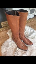 Congac kleurige lange rundlederen laars Maripe’, 40,5, Kleding | Dames, Schoenen, Ophalen of Verzenden, Zo goed als nieuw, Bruin