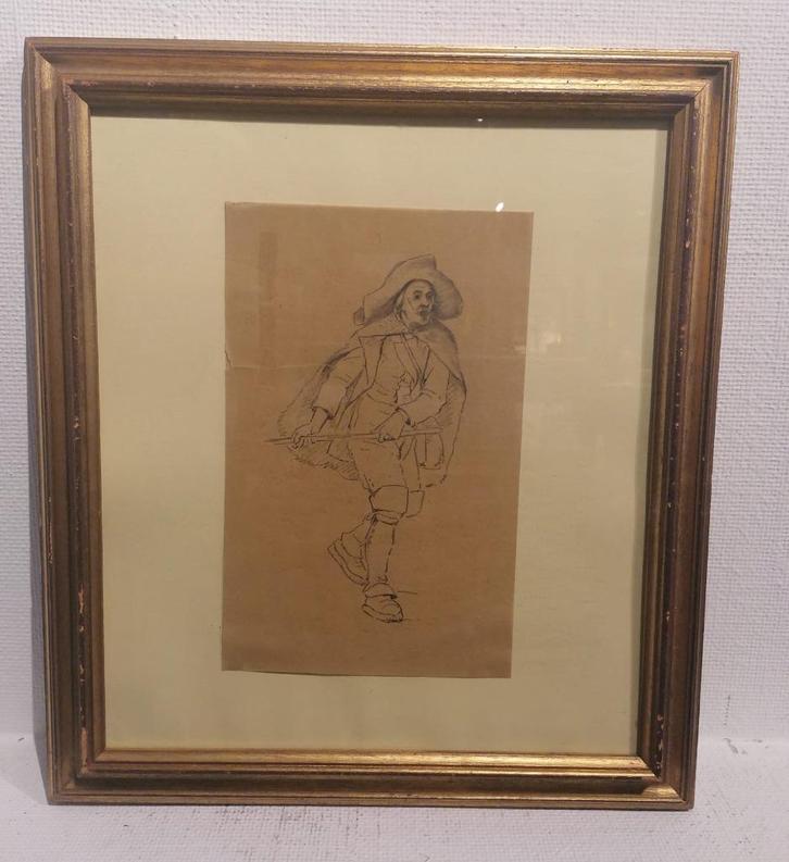 Eugène Verboeckhoven (1798–1881) Originele potloodtekening, Antiek en Kunst, Kunst | Tekeningen en Foto's, Ophalen