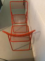 2 Niels Gammelgaard rode draadstoelen ikea vintage, Huis en Inrichting, Stoelen, Ophalen, Gebruikt, Twee, Metaal