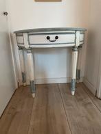 Haltafel, halfrondetafel, hout, vintage, Huis en Inrichting, Tafels | Sidetables, Ophalen, Gebruikt, 25 tot 50 cm, Rechthoekig